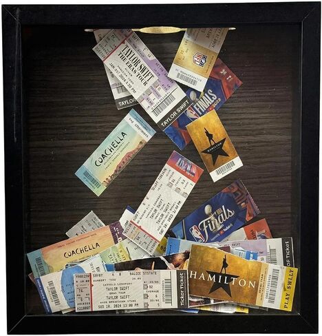 Ticket Shadow Box 11×14 White Top Loading Display Case Frame with Top Slot, Perfect for Movie Travel Concert Sporting Events Ticket Stubs Beer Caps and Memory Keepsakes Box in Kuwait