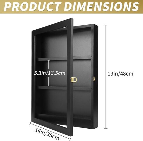 Large 19×14 inch Black Belt Buckle Display Case – Belt Buckle Display Holder Shadow Box for 5.5″×4.5″ to 6″×5″ Buckles – Belt Buckle Display & Storage Showcase in Saudi Arabia