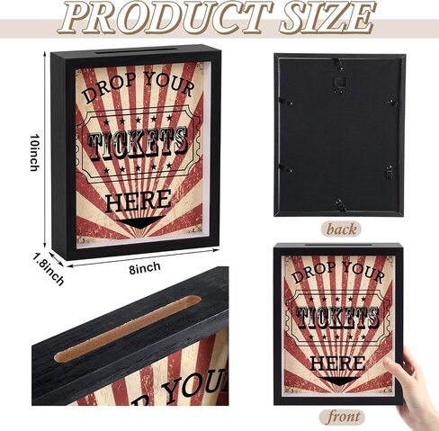 SiliFine 8"x10" Ticket Shadow Frame Box with Slot Drop Your Tickets Here Memory Box Wooden Display Holder for Storing Movie Concert Theater Sporting Event Travel Ticket Stub in Kuwait