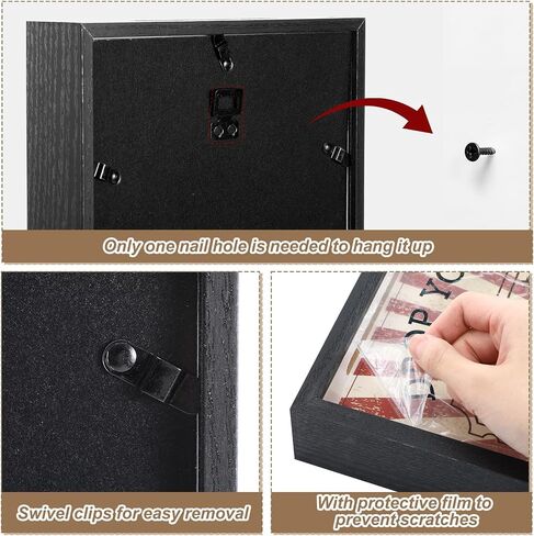 SiliFine 8"x10" Ticket Shadow Frame Box with Slot Drop Your Tickets Here Memory Box Wooden Display Holder for Storing Movie Concert Theater Sporting Event Travel Ticket Stub in Kuwait