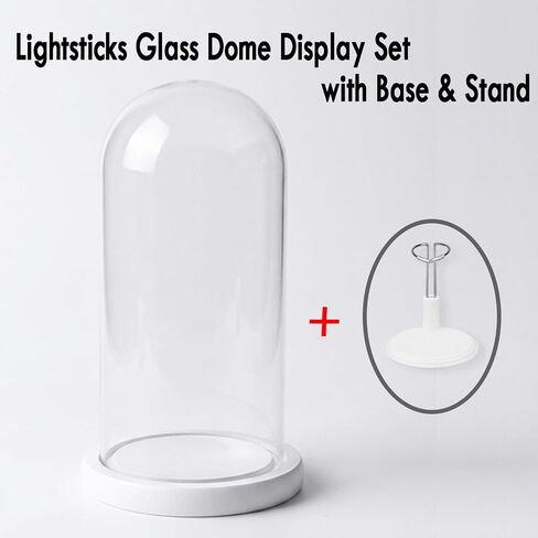 شاشة عرض K-pop Lightstick مع قاعدة وحامل - غطاء عصا إضاءة على شكل جرس بقبة زجاجية وتخزين - متوافق مع معظم عصا الإضاءة في الحفلات الموسيقية - ديكور منزلي مقاوم للغبار in Kuwait