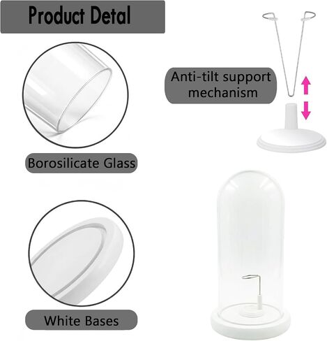 شاشة عرض K-pop Lightstick مع قاعدة وحامل - غطاء عصا إضاءة على شكل جرس بقبة زجاجية وتخزين - متوافق مع معظم عصا الإضاءة في الحفلات الموسيقية - ديكور منزلي مقاوم للغبار in Kuwait