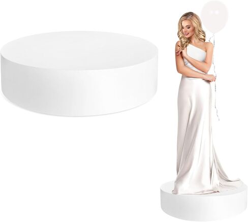 Round Mannequin Display Pedestal Stands 23.6x5.9in, Bridal Shop Cylinder Plinth Raiser, Wedding & Party Decoration - Platform Base for Jewelry Display- Round Stage Platform for Events in Saudi Arabia
