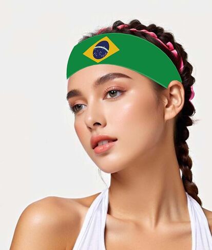 Brazil Flag Velvet Headband for Man Woman,Brazilian Flag Non Slip Soft Head Band Bandana for Sport Travel Running Working Out in Saudi Arabia