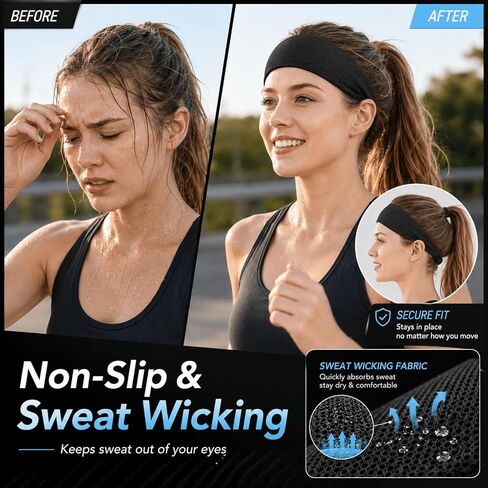 3PCS Running Gear Set for Women, Sports Cooling Headband, Running Slim Belt and Wrist Sweat Towel, Non-Slip Sweatbands Soft Breathable Cooling Workout Sweat Band for Yoga,Gym,Hiking, Fitness in Saudi Arabia