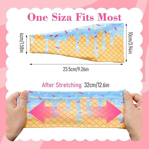 BLMHTWO 6 PCS Ice Cream Baseball Headband, Teenager Wide Headbands with Ice Cream Drip Sweatband Headbands for Women & Men Running, Cycling, Football in Kuwait