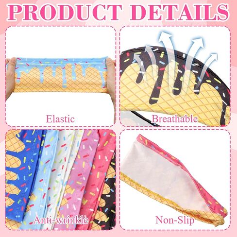 BLMHTWO 6 PCS Ice Cream Baseball Headband, Teenager Wide Headbands with Ice Cream Drip Sweatband Headbands for Women & Men Running, Cycling, Football in Kuwait