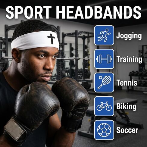 4 PCS Christian Headbands for Men Women Jesus Faith Cross Athletic Sweatbands Moisture Wicking Twist Knotted Criss Cross Hair Bands in Saudi Arabia