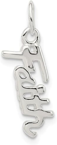 925 Sterling Silver Faith Pendant (L- 17 mm, W- 7 mm) in Kuwait