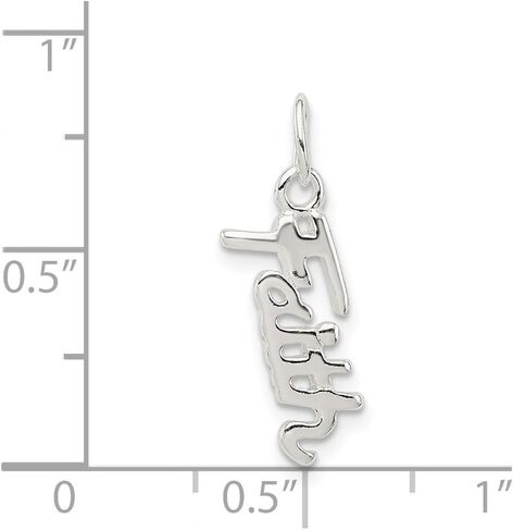 925 Sterling Silver Faith Pendant (L- 17 mm, W- 7 mm) in Kuwait