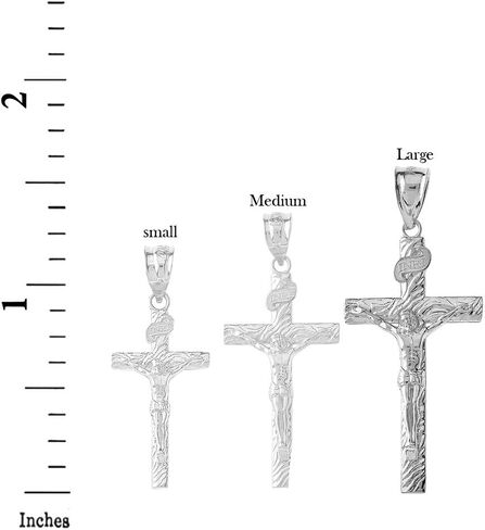 Claddagh Gold Wood Textured Catholic Jesus Christ on INRI Crucifix Cross Pendant (Large - 1.66") in Kuwait