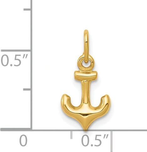 14K الذهب الأصفر 3D مرساة سحر السفينة الشراعية قلادة in Kuwait
