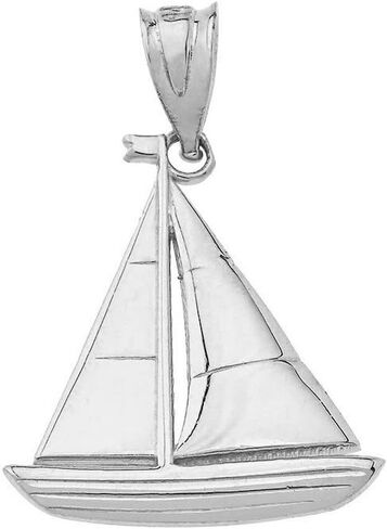 Certified 925 Sterling Silver Nautical Sailboat Sea Shore Boating Charm Pendant in Kuwait