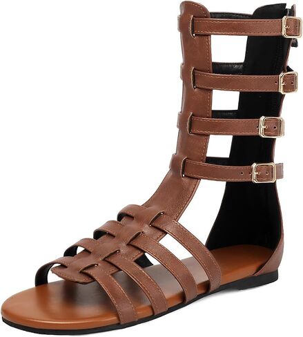 Scaoruki Women's Gladiator Sandals Roman Flats in Saudi Arabia