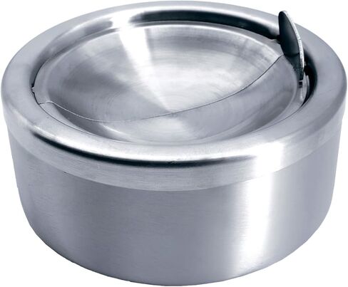 Cleaner Ashtray with Lid, Flip Top Stainless Steel Ash Tray Portable Metal Box Smokeless Ashtray for Smokers, Smell Proof Cigarette Ashtrays for Patio Outdoor Indoor Office in Saudi Arabia
