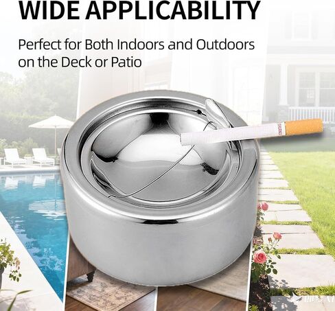 Cleaner Ashtray with Lid, Flip Top Stainless Steel Ash Tray Portable Metal Box Smokeless Ashtray for Smokers, Smell Proof Cigarette Ashtrays for Patio Outdoor Indoor Office in Saudi Arabia