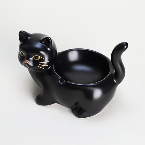 WAIT FLY Ceramic Black Cat Ashtray, Cigar Ashtray for Indoor or Outdoor use, Home Office Decor in Kuwait