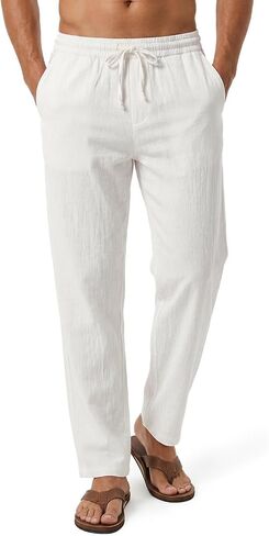 Zylioo Linen Pants for Tall Men 6Ft Height, Straight Leg Relaxed Fit Long Casual Trousers in Kuwait
