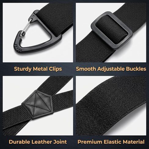 X Back Hidden Suspenders, 1.5 Inches Adjustable Elastic Under Clothing Heavy Duty Work Suspenders for Men Women in Saudi Arabia