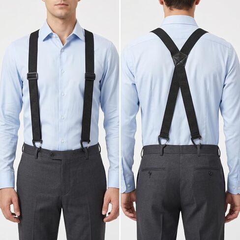 X Back Hidden Suspenders, 1.5 Inches Adjustable Elastic Under Clothing Heavy Duty Work Suspenders for Men Women in Saudi Arabia