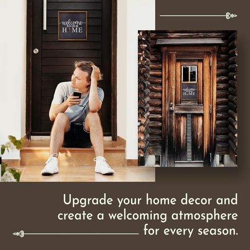 Wall Things Co. Interchangeable Welcome to our Home Sign for Front Door with 14 Changeable Magnets, Seasonal Front Porch Decorations, Rustic Farmhouse Home Decor, 16x16 Inch in Saudi Arabia