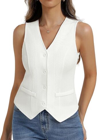 Belle Poque Womens Vest Top Trendy Knitted Waistcoat Sleeveless Button Down Tops Suit Vest Tops in Kuwait