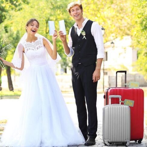 Hsei 2 Pcs Mr and Mrs Luggage Tags 2026 Honeymoon Gifts Wedding PU Leather His Her Luggage Tag Bridal Shower Gifts for Couple(Sage Green) in Kuwait