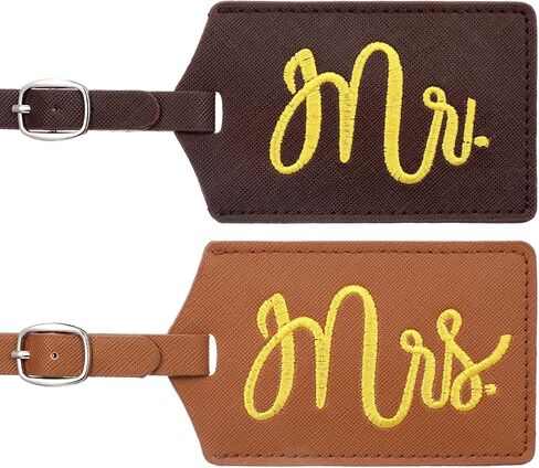 Hsei 2 Pcs Mr and Mrs Luggage Tags 2026 Honeymoon Gifts Wedding PU Leather His Her Luggage Tag Bridal Shower Gifts for Couple(Sage Green) in Kuwait
