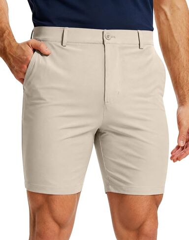 Mens Golf Shorts 7 Inch Tapered Leg Stretch Lightweight Skinny for Dress Casual Business Work in Saudi Arabia