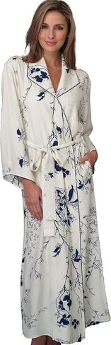 Julianna Rae Women's Midnight Stroll Robe, 100% Silk, Petite, Midnight Floral, XSP in Kuwait