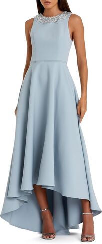 Mac Duggal Crepe Embellished Neck High Low Gown in Saudi Arabia