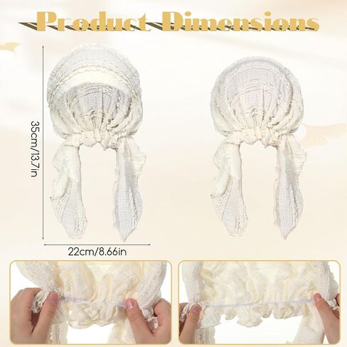Turban Covering Wrap Beanie Caps Headscarf Slip-On Pre-Tied Beanie Women Headwear Stretchy Elastic Band Headwrap for Women Sleep Hair Cover Hat Beige in Kuwait