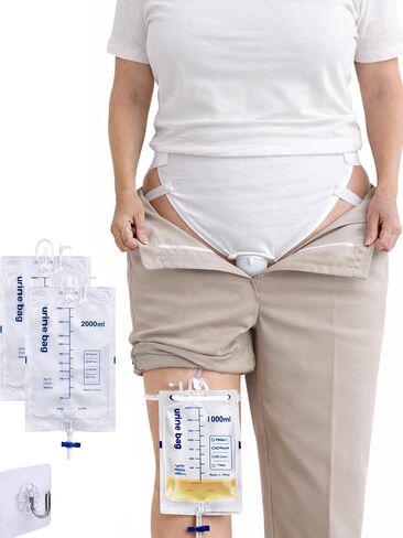 Leak-Proof Female Wearable Urinal System for Women 100-330 lbs, Medical Grade Silicone Collector with 5 ft Tube Tube, 3 Reusable Leg Bags, Discreet Incontinence Kit for Travel & Home Care, Plus Size in Saudi Arabia