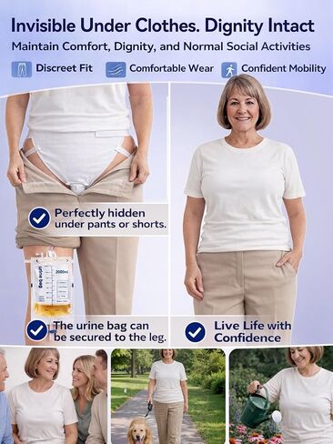 Leak-Proof Female Wearable Urinal System for Women 100-330 lbs, Medical Grade Silicone Collector with 5 ft Tube Tube, 3 Reusable Leg Bags, Discreet Incontinence Kit for Travel & Home Care, Plus Size in Saudi Arabia