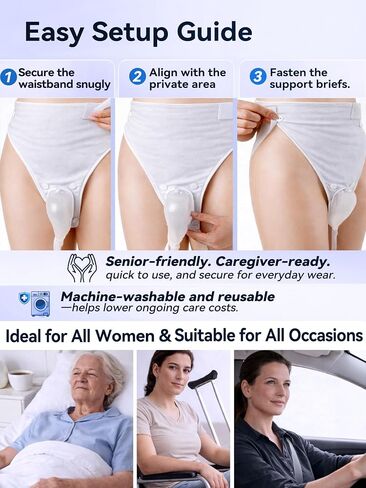 Leak-Proof Female Wearable Urinal System for Women 100-330 lbs, Medical Grade Silicone Collector with 5 ft Tube Tube, 3 Reusable Leg Bags, Discreet Incontinence Kit for Travel & Home Care, Plus Size in Saudi Arabia
