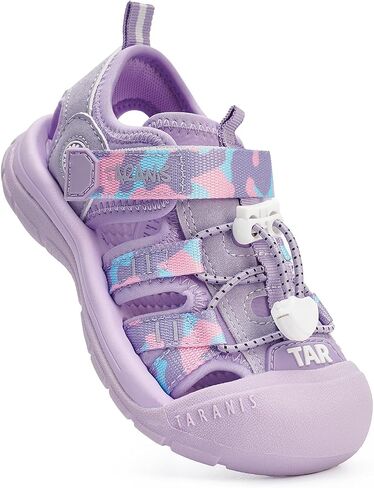 TARANIS Toddler Sandals Closed Toe Water Shoes for Boys Girls Ages 2-10 Quick Dry Kids Beach Sandals with Adjustable Strap, Wide Toe Box, Non-Slip Rubber Sole for Summer Outdoor Play in Saudi Arabia