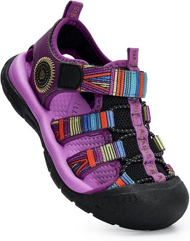 TARANIS Toddler Sandals Closed Toe Water Shoes for Boys Girls Ages 2-10 Quick Dry Kids Beach Sandals with Adjustable Strap, Wide Toe Box, Non-Slip Rubber Sole for Summer Outdoor Play in Saudi Arabia