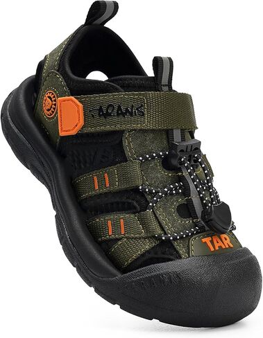 TARANIS Toddler Sandals Closed Toe Water Shoes for Boys Girls Ages 2-10 Quick Dry Kids Beach Sandals with Adjustable Strap, Wide Toe Box, Non-Slip Rubber Sole for Summer Outdoor Play in Saudi Arabia