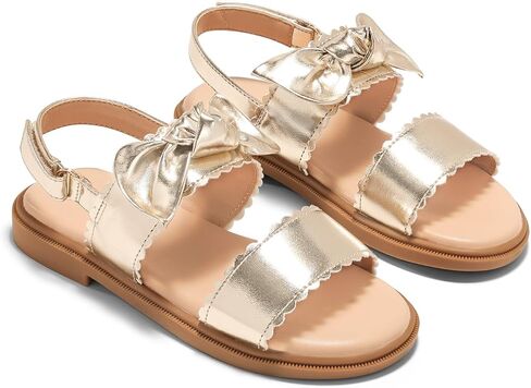 Coutgo Girls Sandals Dress Shoes Bow Open Toe Flats Flower Girl Shoes | Cute,Summer,For Little Kids,For Big Kids,Princess,Party,Wedding,Hook & Loop Velcro,Lightweight,Comfortable,Casual,School in Saudi Arabia