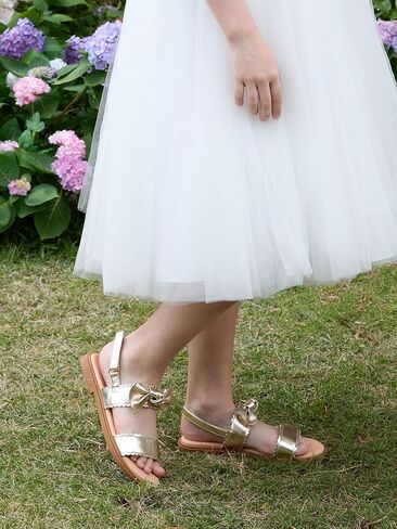 Coutgo Girls Sandals Dress Shoes Bow Open Toe Flats Flower Girl Shoes | Cute,Summer,For Little Kids,For Big Kids,Princess,Party,Wedding,Hook & Loop Velcro,Lightweight,Comfortable,Casual,School in Saudi Arabia