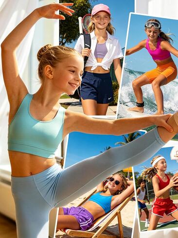 WIFFGO Girls Training Bra Teen Strappy Scoop Neck Bras Crisscross Workout Running Dance Sports Crop Tank Tops for Kids in Saudi Arabia