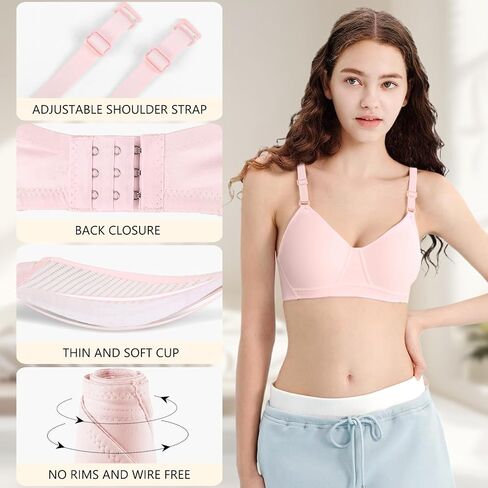 Phennie's Girls Training Bras Teens Sports Bras for Kids 8-10,10-12,12-14,14-16 Years Soft Cotton Wireless in Saudi Arabia