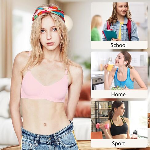 Phennie's Girls Training Bras Teens Sports Bras for Kids 8-10,10-12,12-14,14-16 Years Soft Cotton Wireless in Saudi Arabia