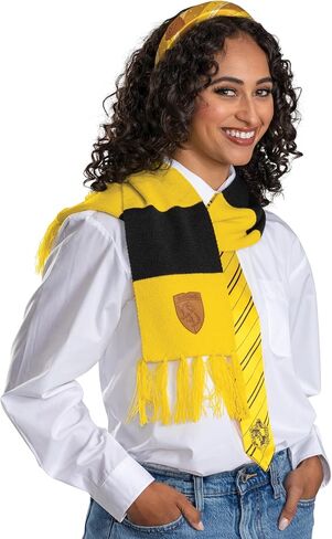Disguise Harry Potter Hufflepuff Adult Scarf, Officially Licensed Halloween Costume Accessory for Men and Women, Unisize Ages 8+ in Kuwait