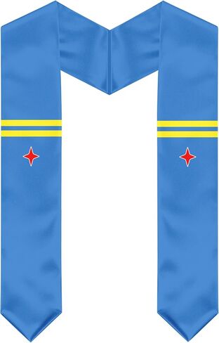 Aruba Flag Graduation Stole, Aruba Graduation Sash Scarf for Study Aboard International Students in Kuwait