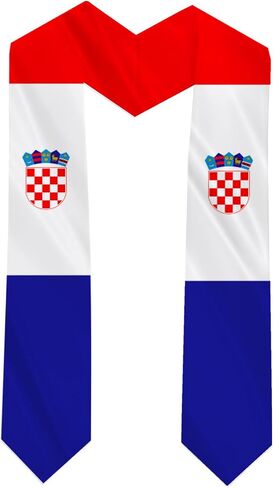 Croatia Country Flag Graduation Stole Sash Double-Layer Ceremonial Scarf in Saudi Arabia