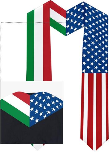 2026 Italy Flag and USA Flag Graduation Stole Graduation Sash for International Student (Baccalaureate Gown and Hat Not Included) in Kuwait