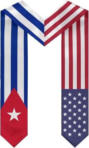 Cuba Mix United States Flag Graduation Stoles Shawls Sash International Study Graduate Scarves in Saudi Arabia