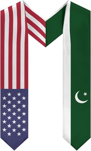 Pakistan Mix United States Flag Graduation Stoles Shawls Sash International Study Graduate Scarves in Saudi Arabia