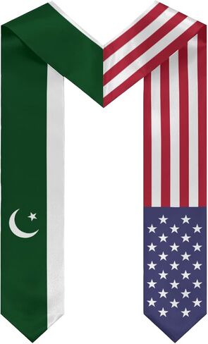 Pakistan Mix United States Flag Graduation Stoles Shawls Sash International Study Graduate Scarves in Saudi Arabia